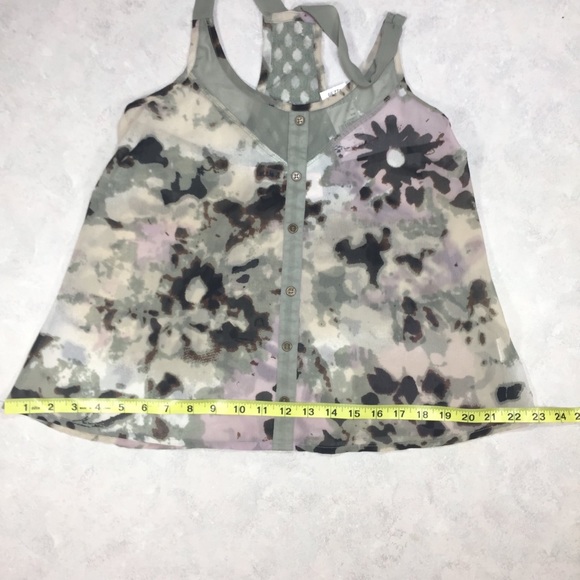 Lottie & Holly Floral Flower Tank gray Sheer Top - Picture 6 of 8